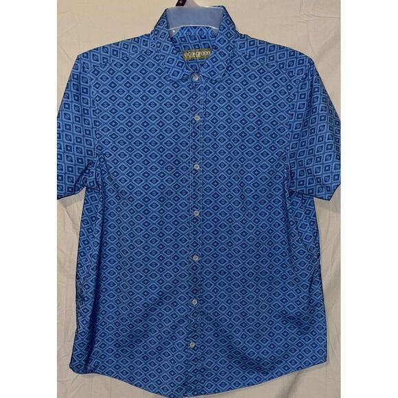 Eco Green Apparel Mens‎ Short Sleeve Button Up Size LG - Picture 2 of 4